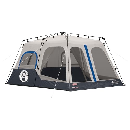 Coleman Instant Tent with 1-Minute Setup, 4/6/8/10 Person Tent with Pre-Attached Poles, Air Vent, & Carry Bag