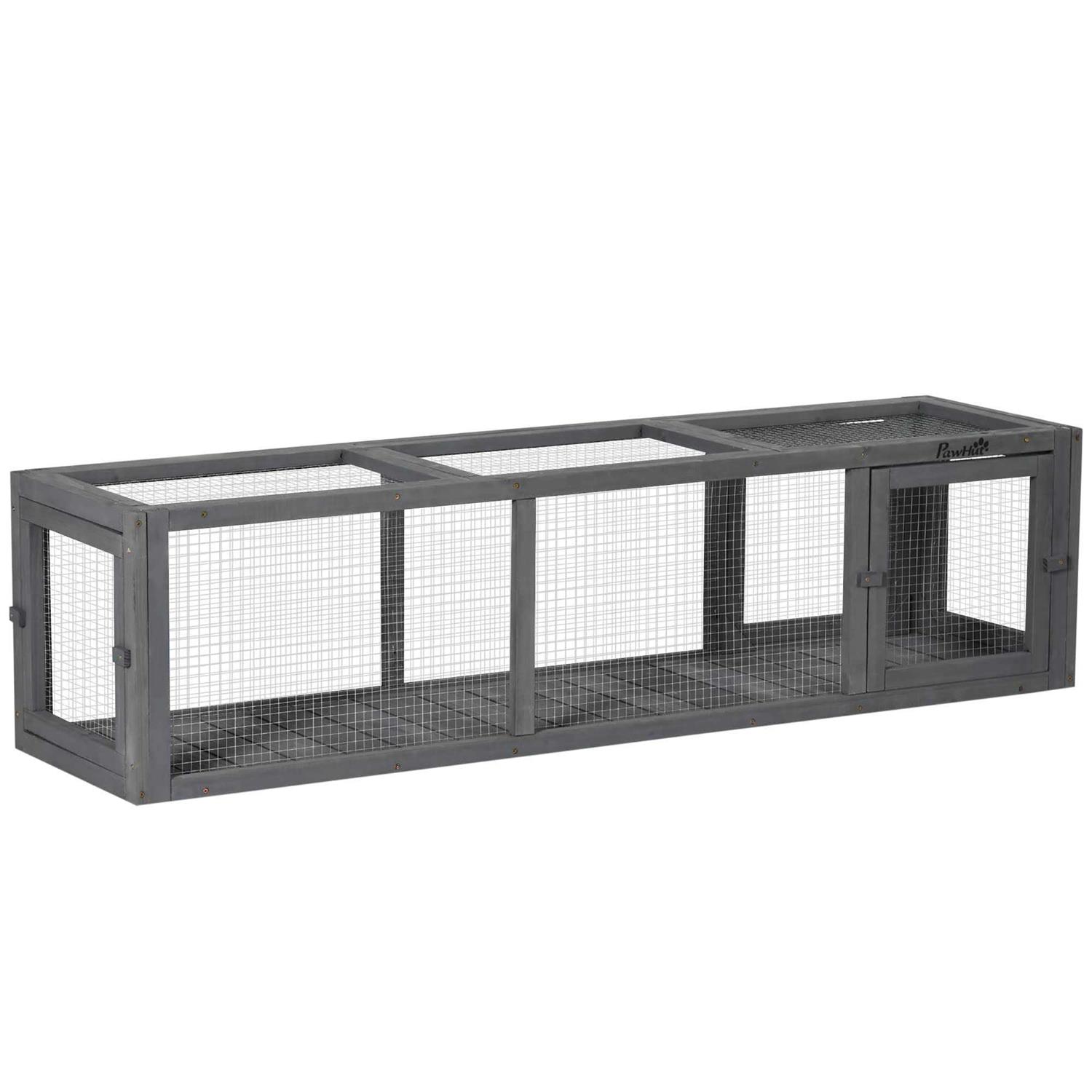 PawHut 59 Long Cat Tunnel with Extendable Design Wooden Outdoor Cat Tunnel House with Weather Protection - Pet Supplies online store