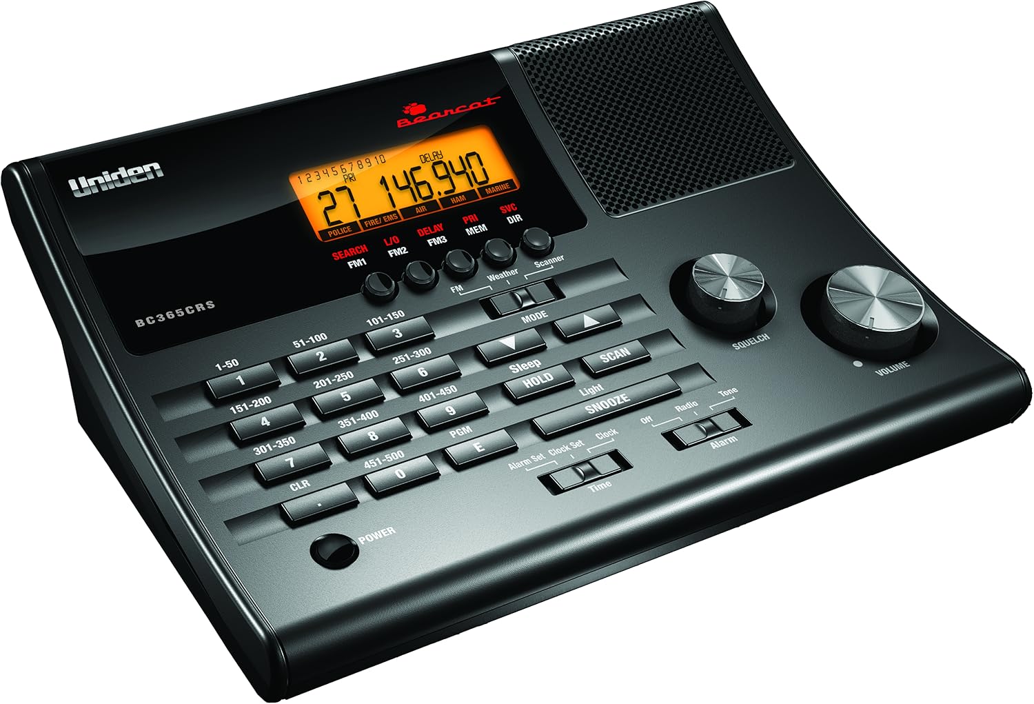 Uniden BC365CRS 500 Channel Scanner and Alarm Clock with Snooze, Sleep, and FM Radio with Weather Alert, Search Bands Commonly used for Police