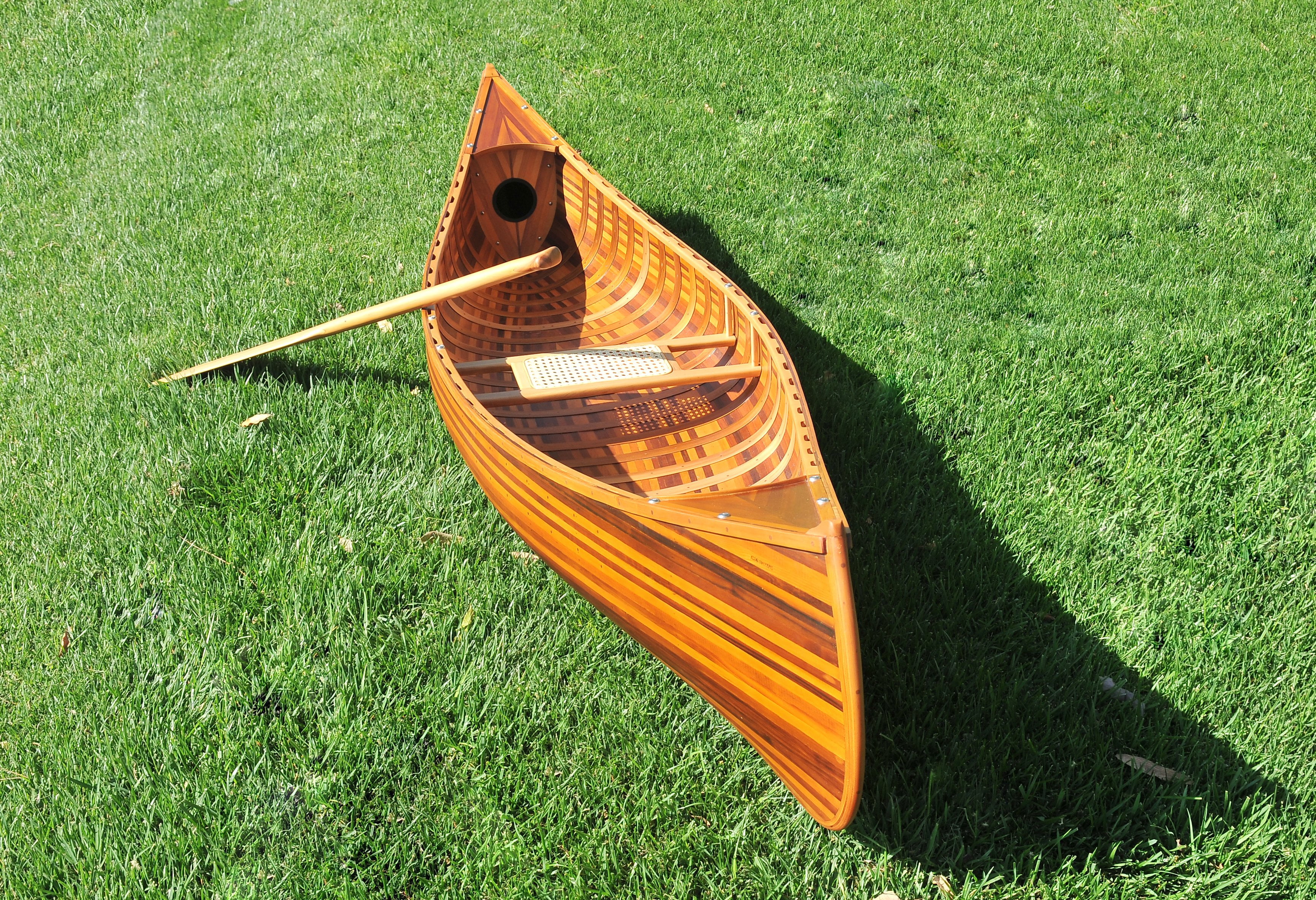 Wooden Canoe With Ribs Curved Bow Matte Finish 10 ft
