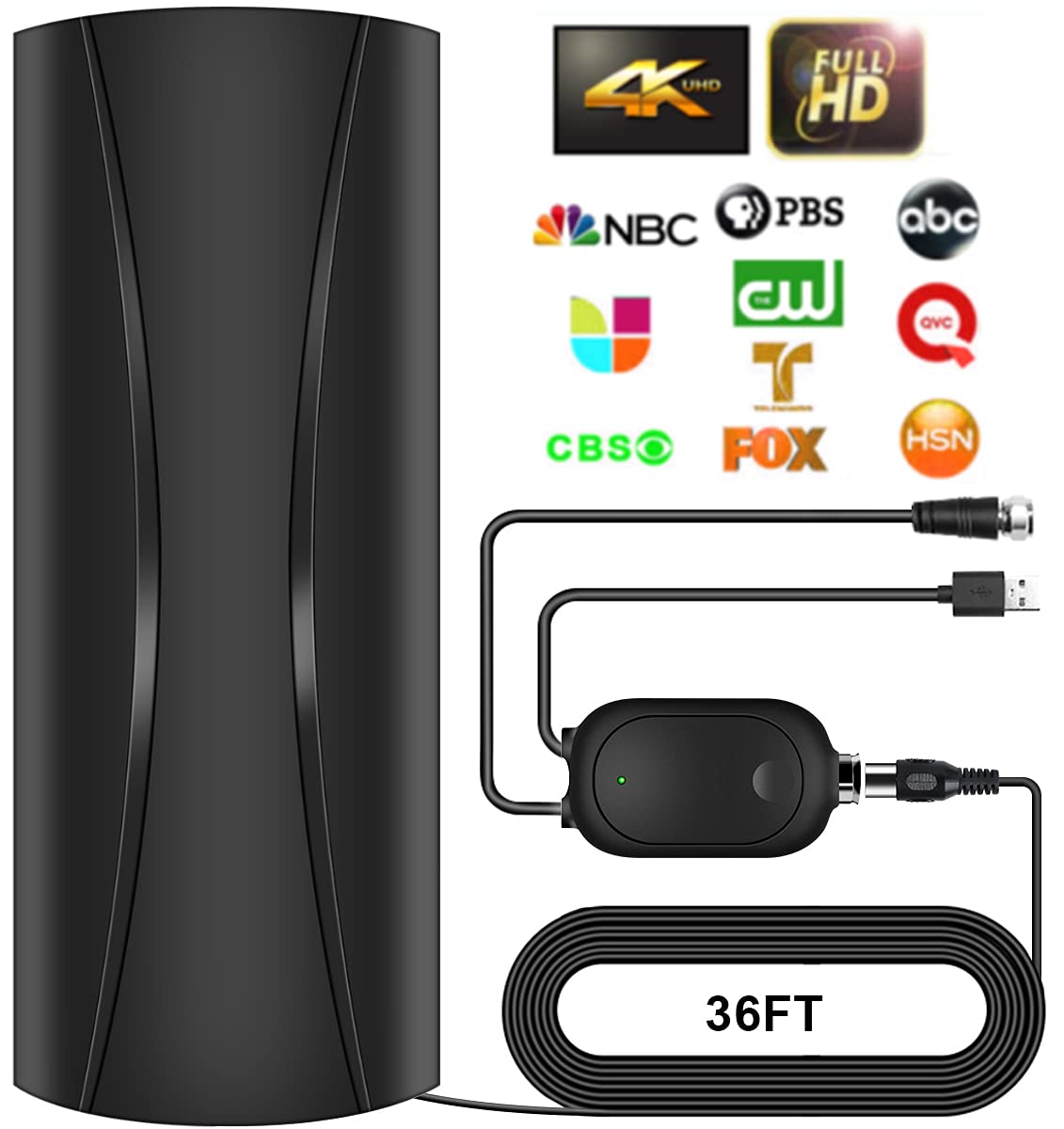 Amplified HD Digital TV Antenna Long 420+ Miles Range,High Gain Indoor/Outdoor - Support 4K 1080p Fire tv Stick and All Older TV's