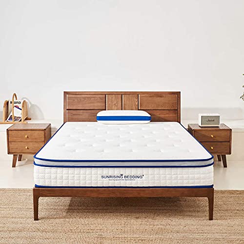 Sunrising Bedding 8” Natural Latex Full Mattress, Individually Encased Pocket Coil, Firm, Supportive, Naturally Cooling, Organic Mattress