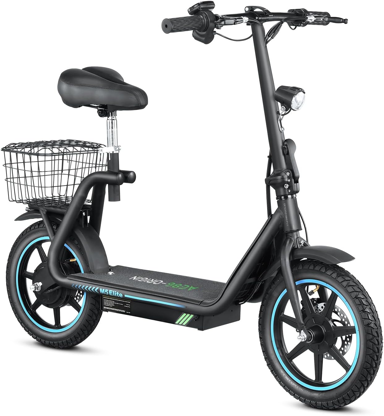M5 Electric Scooter with Seat, 500W Powerful Motor up to 22 Miles Range, Foldable Electric Scooter for Adults 14" Pneumatic Tire, Max Speed 25Mph