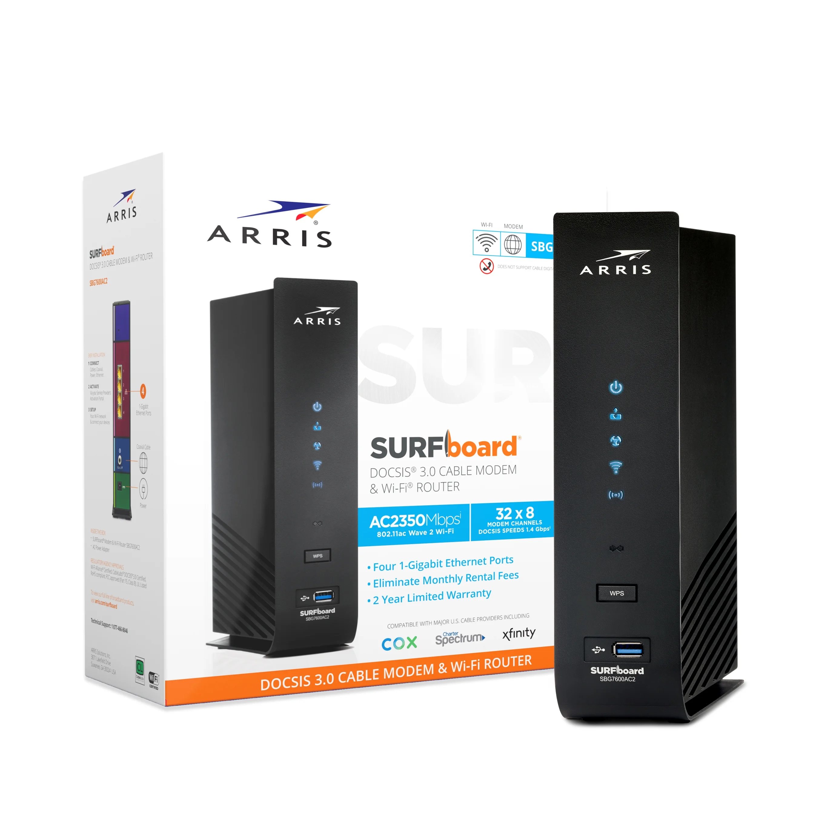 Arris SURFboard SBG7600AC2 DOCSIS 3.0 Wireless Cable Modem