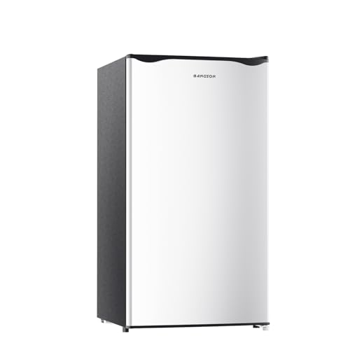 BANGSON Mini Fridge with Freezer, 3.2Cu.Ft, Single Door Small Refrigerator, Energy-Efficient, Low Noise, Mini fridge for Bedroom Dorm and Office