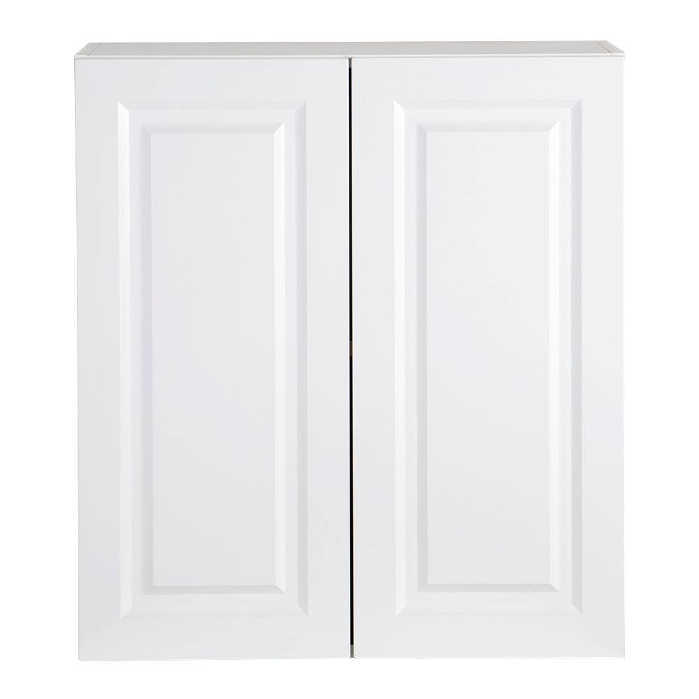 Hampton Bay Benton Assembled 27x30x12 in. Wall Cabinet in White