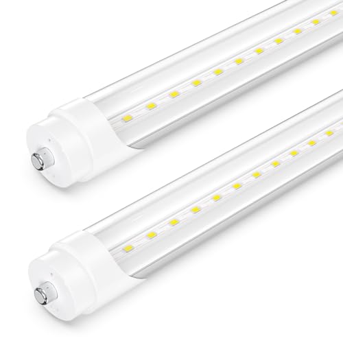 SHINESTAR 20-Pack 8FT LED Bulbs, Ballast Bypass, 44W 6500K Daylight, F96T12 LED Replacement for T8 T10 T12 Fluorescent Tubes, FA8 Single Pin