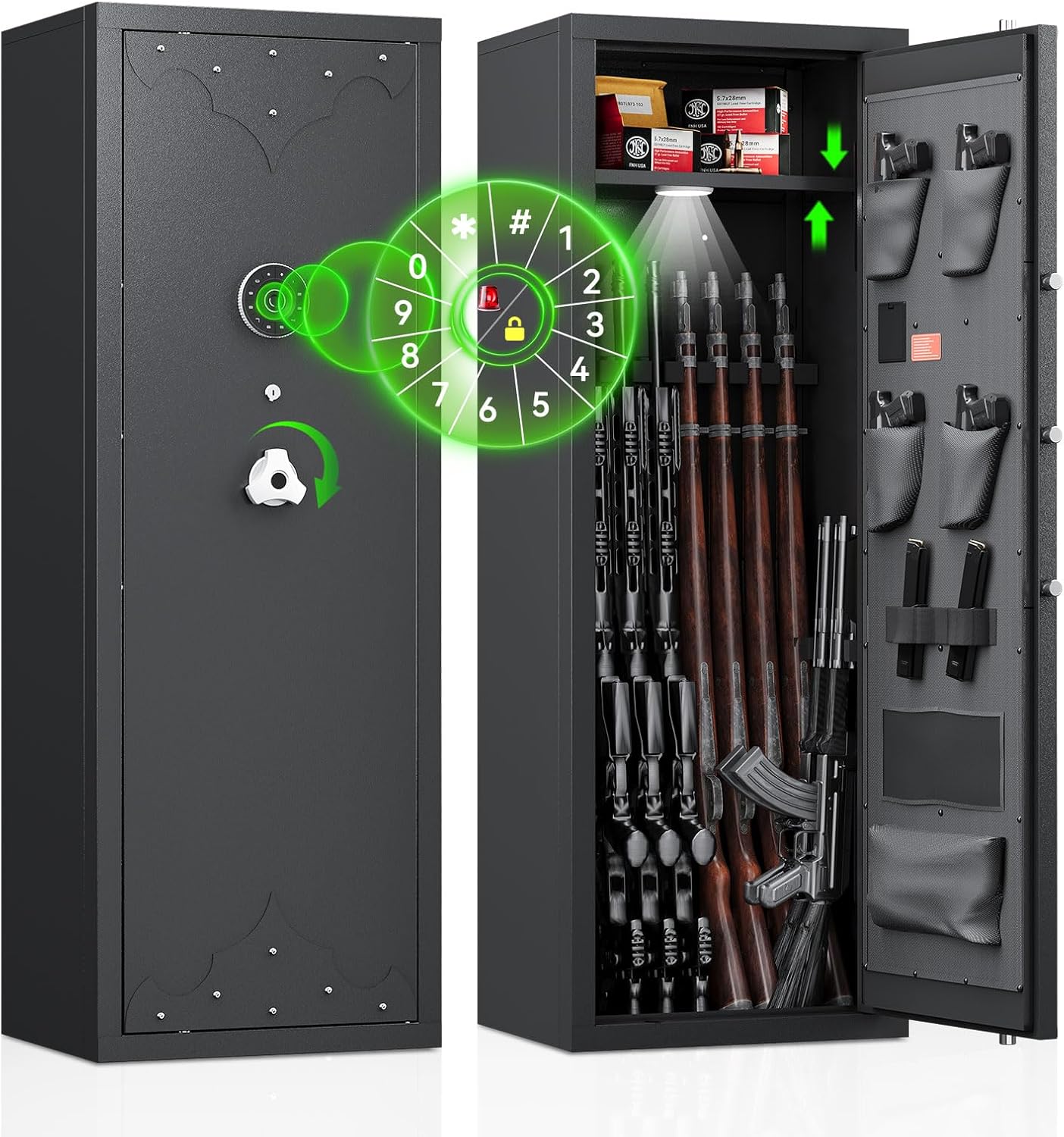 KAER [NEW 13-15 Large Gun Safe] Gun Safe for Rifles and Pistols, Gun Safes & Cabinets, Gun Safes