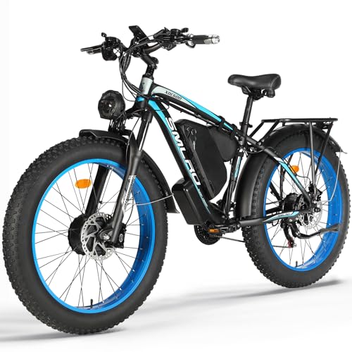 Puyinii Electric Bike for Adult, Dual Motor 2000W 35MPH AWD Ebike, 48V 22.4AH Removable Lithium Battery, 26" Fat Tire MTB
