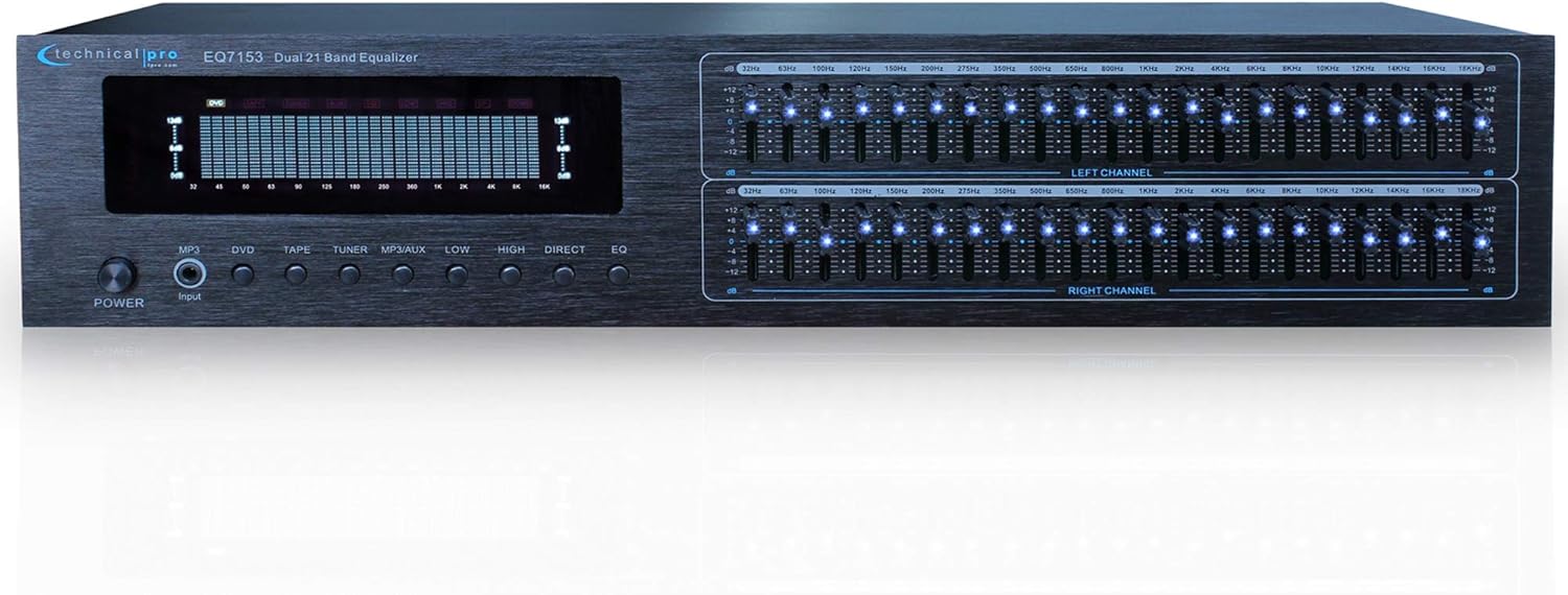 Technical Pro Dual 21 Band Professional Stereo Equalizer with Individual LED Indicators