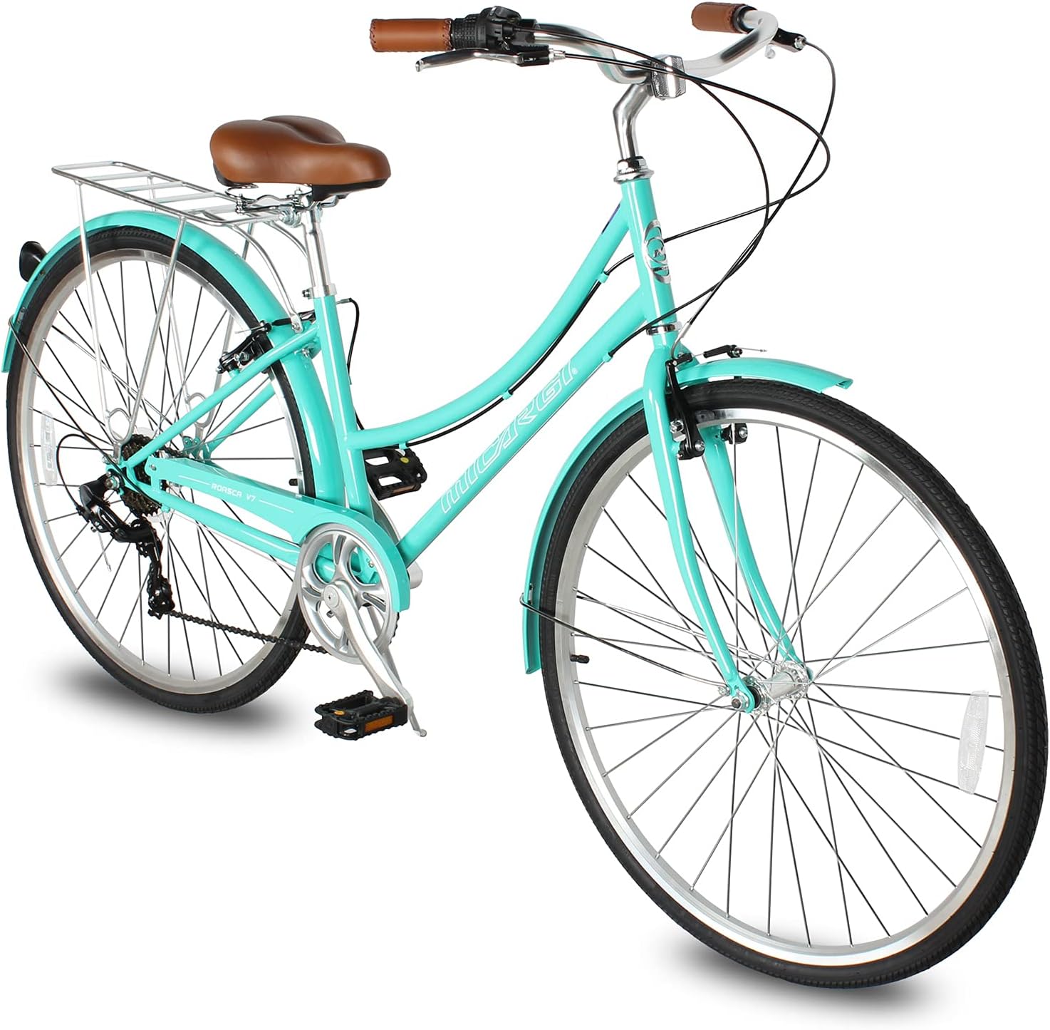 Micargi Roasca NV3 & 700C Speed7 Shimano City Bike Hi-Ten Steel Frame Lightweight Comfort Commuter Bike Beach Cruiser Bike Road Bike Multiple Color