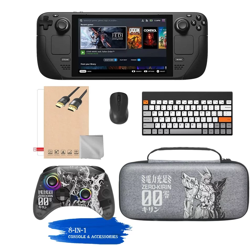 Valve Steam Deck 512GB Handheld Console, 7-inch Touchscreen, 1280x800 Resolution, Ergonomic Design
