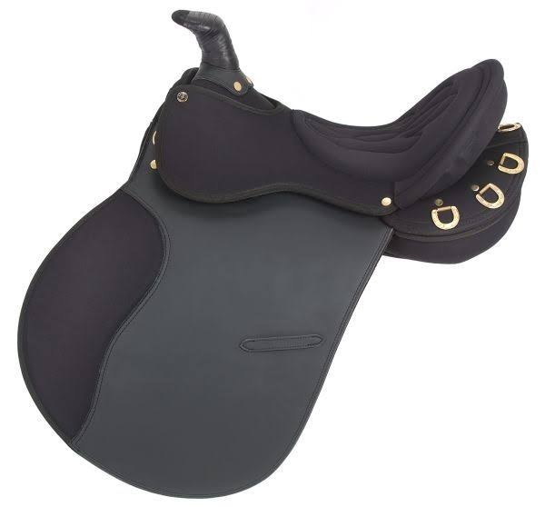 EquiRoyal English Saddle Package Eclipse Pro Am Horn 9ES7630 Black
