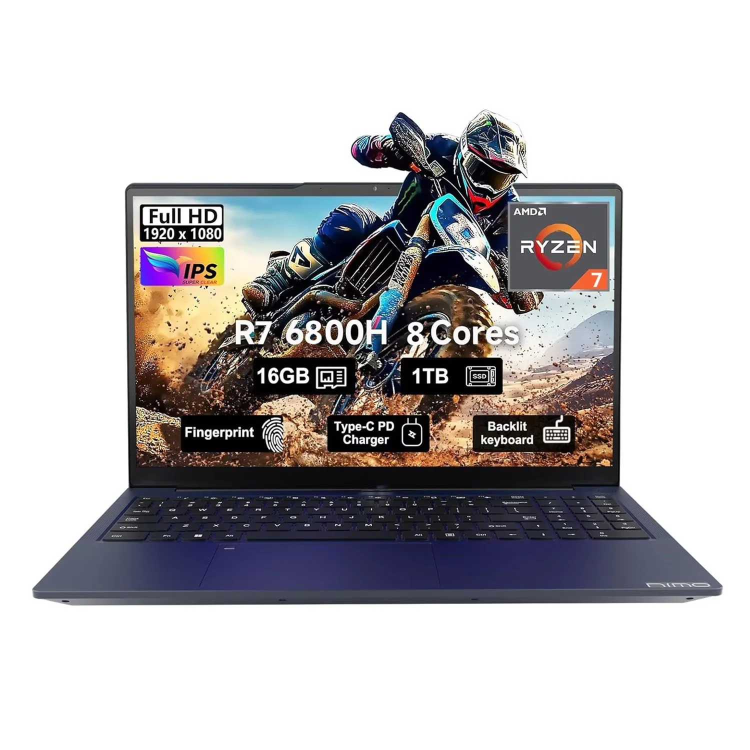 15.6" IPS FHD Gaming Laptop 8 Cores AMD Ryzen 7 6800H(Beat Intel i7-12700H
