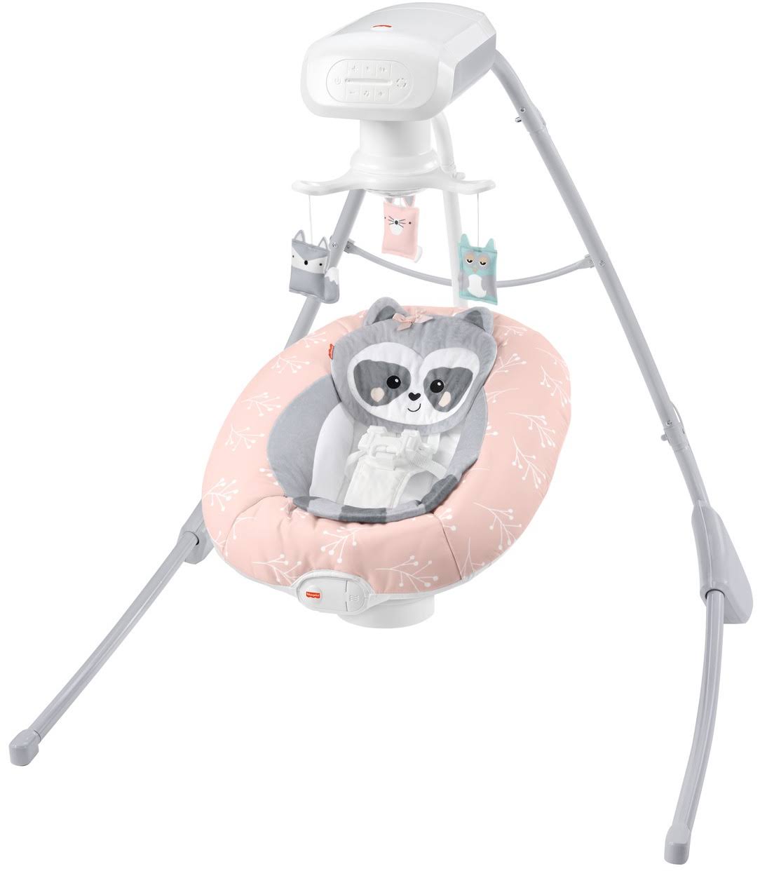 Fisher-pricebaby Raccoon Cradle N Swing, Pink Baby Chair