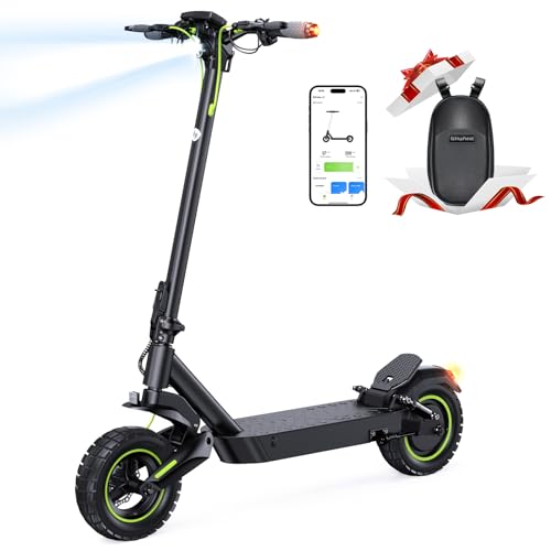 isinwheel Electric Scooter Adults, 38/32 Miles Range & 28/21 MPH Powered by 1000/800W Motor, 10" Pneumatic Tires