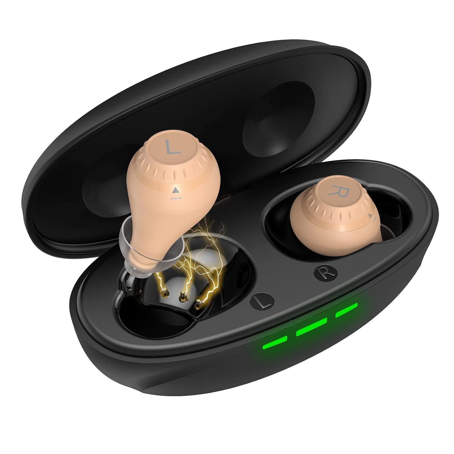 LEEL Hearing Aids, hearing aids for seniors rechargeable with noise cancelling, Nano Hearing Aid with smart sensor switch and volume control