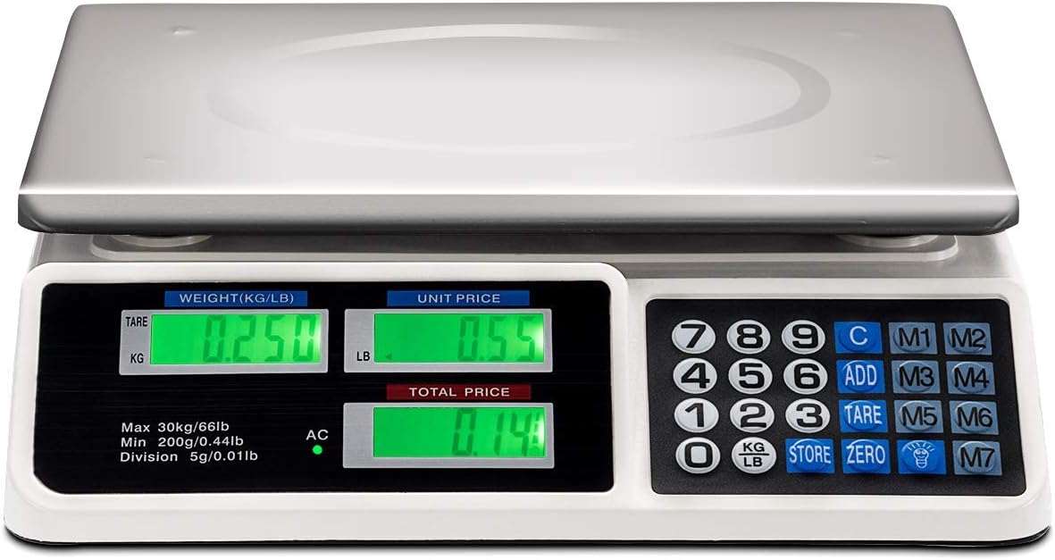 66 LB Digital Scale Price Computing Deli Electronic Counting Weight Pack of 2