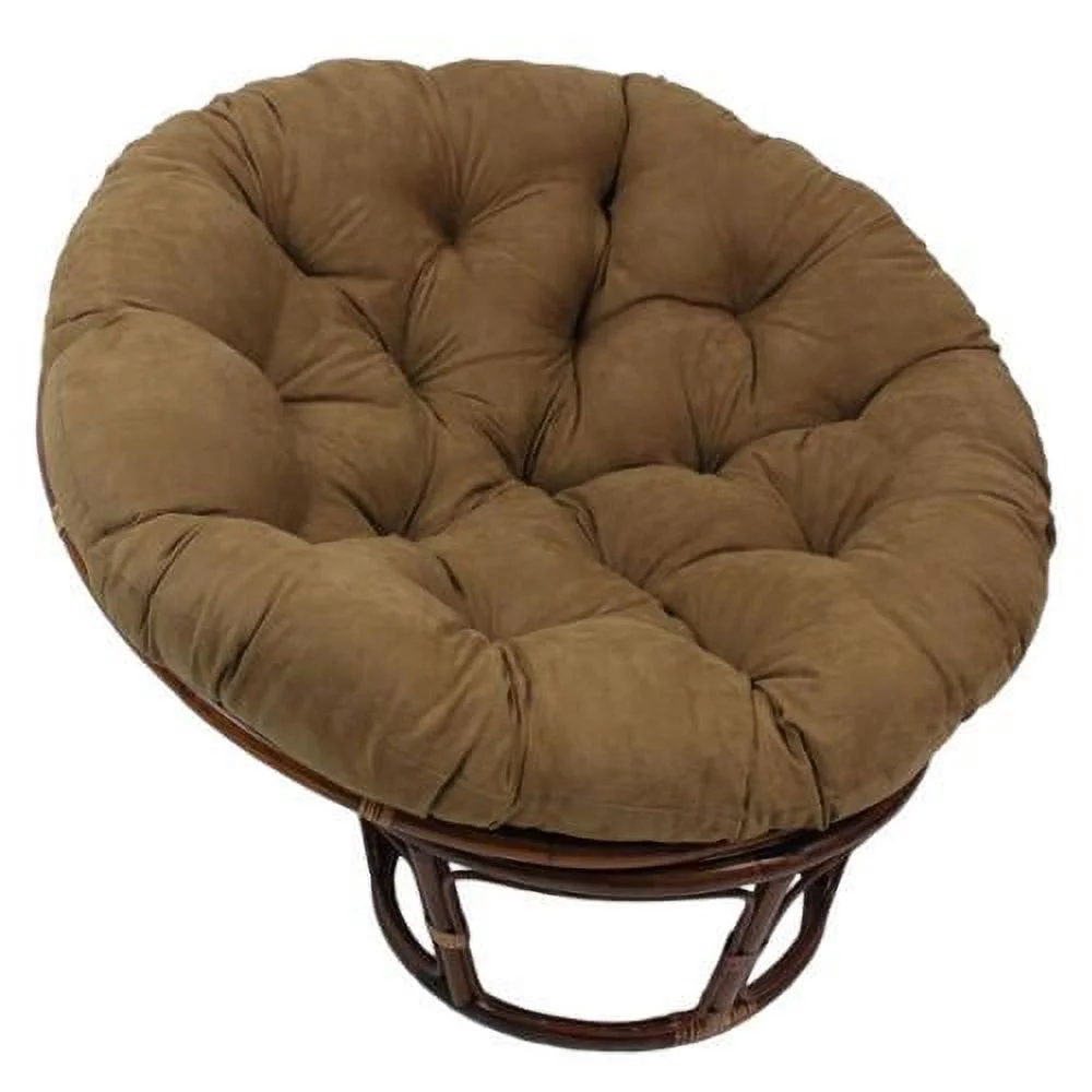 International Caravan Bali 42-inch Rattan Papasan Chair with Microsuede Cushion Sage