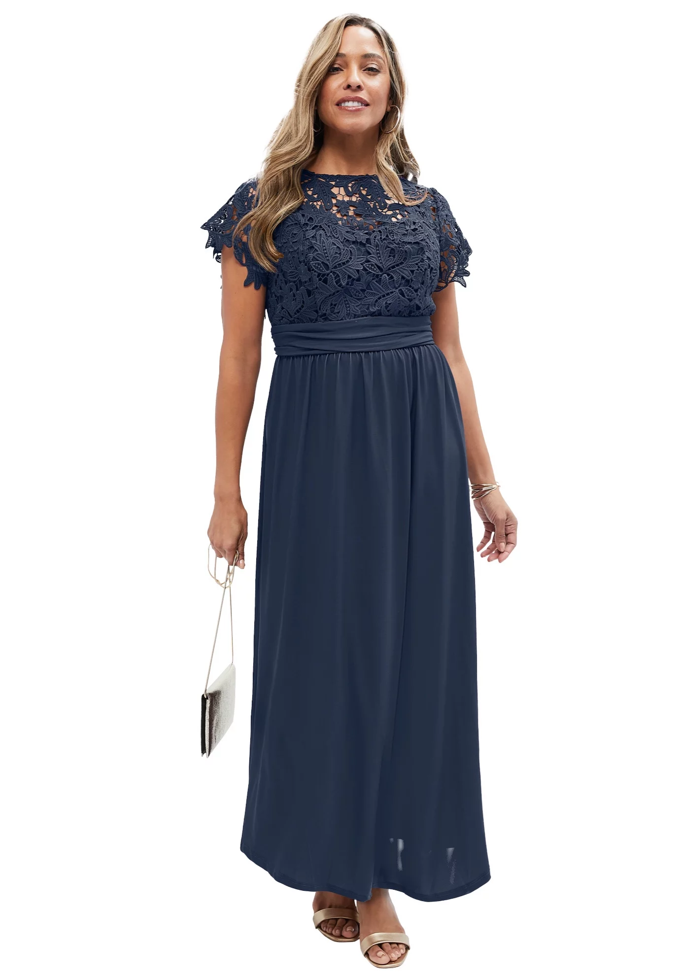Jessica London Women's Plus Size Lace Maxi Dress - Curated Treasures Market