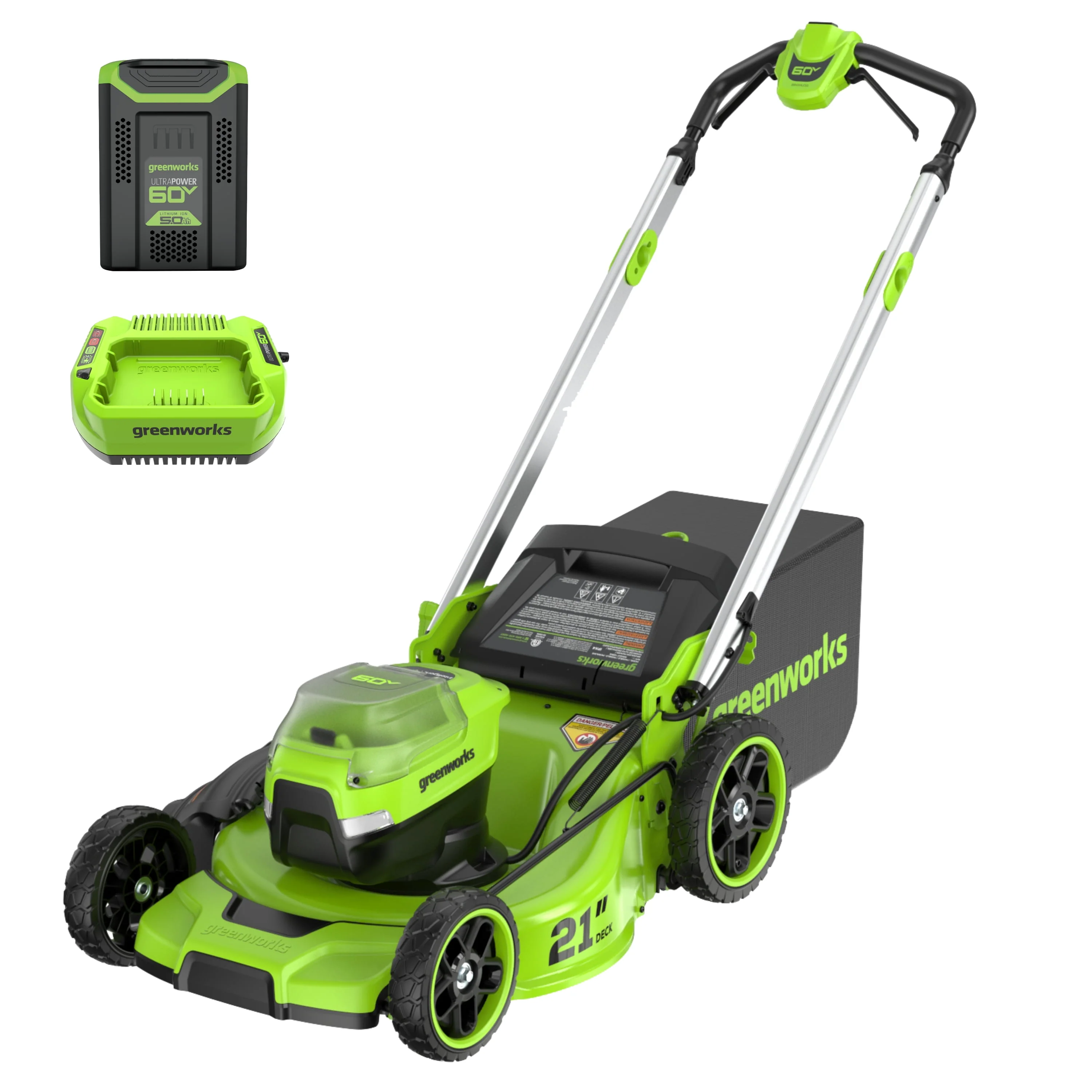 Greenworks 60V 21 Push Lawn Mower with 5.0 Ah Battery & Charger 2546502
