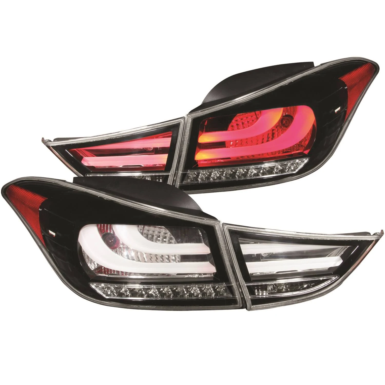 2011-2013 Hyundai Elantra Anzo LED Tail Lights Black 321298