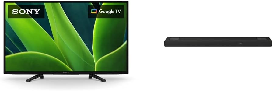 Sony 32 Inch 720p HD LED HDR TV W830K Series with Google TV and Google Assistant-2022 Model w/HT-A5000 5.1.2ch Dolby Atmos Sound Bar Surround Sound