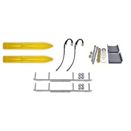 Slydog Yellow Trail 6 inch Snowmobile Skis w/ 6 inch Shaper Bars Complete Kit Ski-Doo S-Chassis DSA
