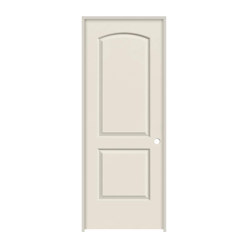 JELD-WEN 30 in. x 80 in. Continental Primed Left-Hand Smooth Solid Core Molded Composite MDF Single Prehung Interior Door THDJW1