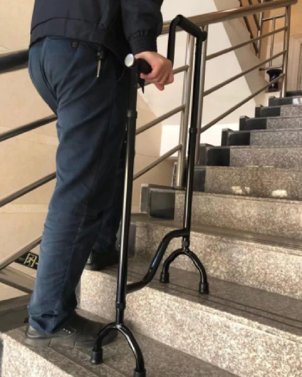 Rock Steady Cane – New Stair Climbing Assist Cane Lets You Walk Up and Down Stairs Easily with Less Pain. Perfect Step Helper for Those with Sore