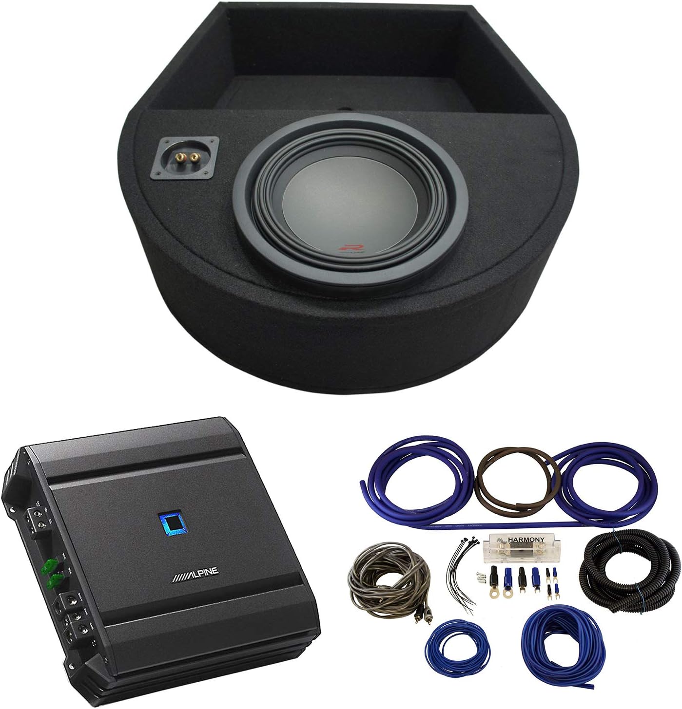 Universal Replacement Spare Tire Well Alpine R-W10D4 Type R Car Audio Subwoofer Custom Single 10 Sub Box Enclosure Package
