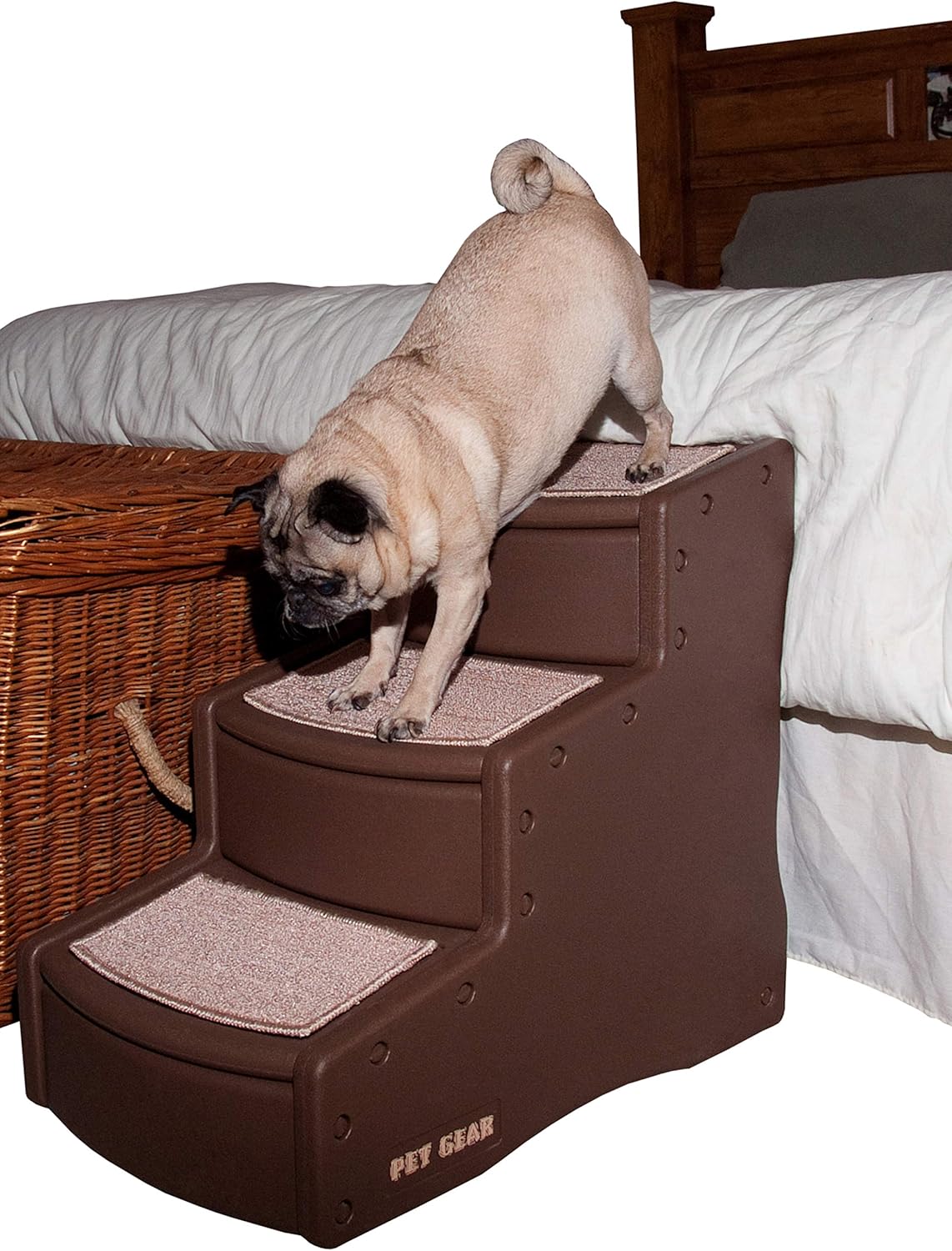 Pet Gear Easy Step III Pet Stairs, 3 Step for Cats/Dogs, Removable Washable Carpet Treads, for Pets Up to 150lbs, No Tools Required