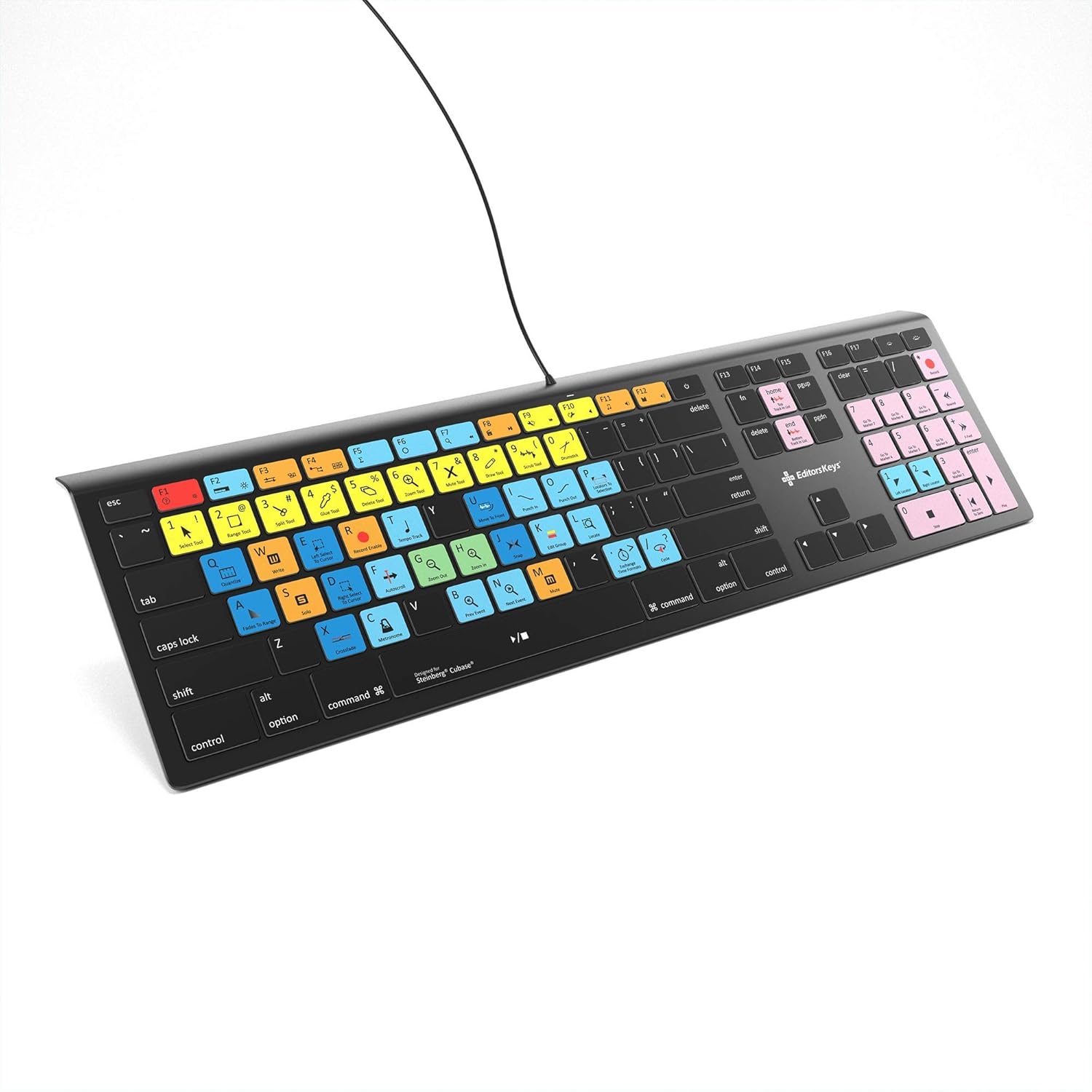 Keyboard Designed for Steinberg&rsquo;s Cubase for Mac | Fully Backlit Shortcut Keyboard with Cubase Shortcuts | Edit Faster