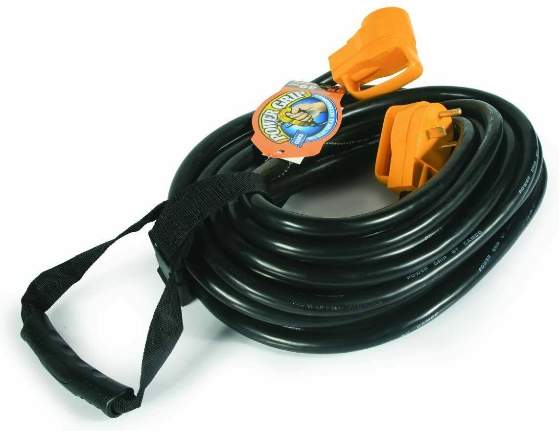 Camco RV 30-Amp PowerGrip Extension Cord, 50&, Black - Megean