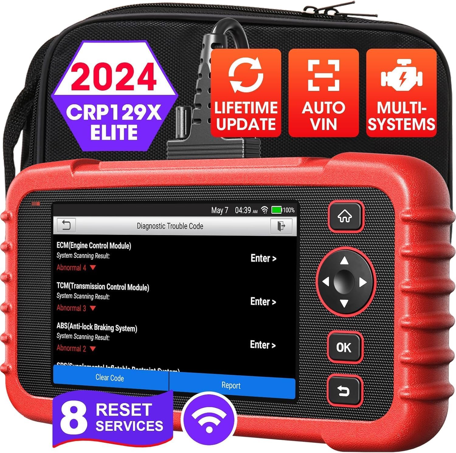 LAUNCH OBD2 Scanner CRP129X Car Code Reader Scan Tool for ABS SRS Transmission Engine Diagnostic, Oil Reset