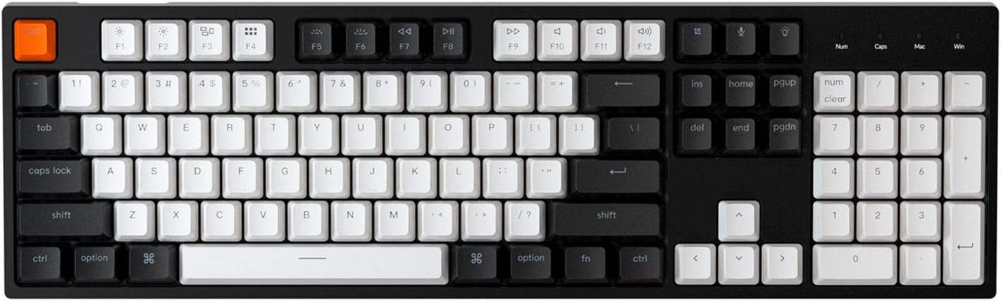 Keychron C2 Full Size Wired Mechanical Keyboard for Mac, Hot-swappable, Gateron G Pro Red Switch, White Backlight