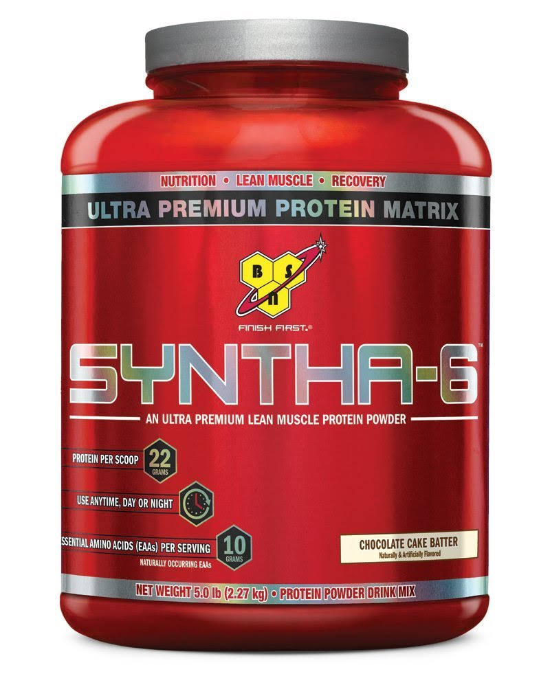 BSN Syntha-6 Protein Powder, Whey Protein, Micellar Casein, Milk Protein Isolate, Flavor: Chocolate Cake Batter, 48 Servings