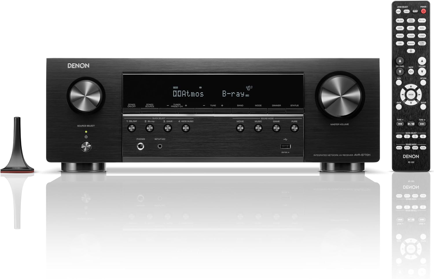 Denon AVR-S770H 7.2 Ch Home Theater Receiver - 8K UHD HDMI Receiver (75W X 7), Wireless Streaming via Built-in HEOS, Bluetooth & Wi-Fi, Dolby TrueHD