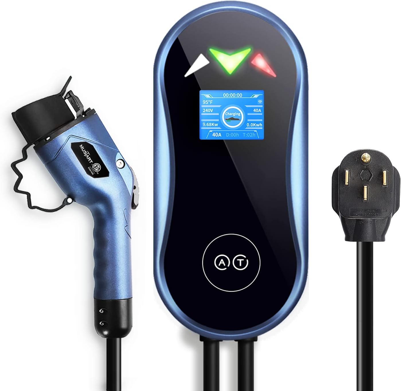 Level 2 EV Charger with WiFi, 16/25/32/40 Amp Smart Electric Vehicle Charger, ETL Certified, Indoor/Outdoor Charging Station with NEMA 14-50P