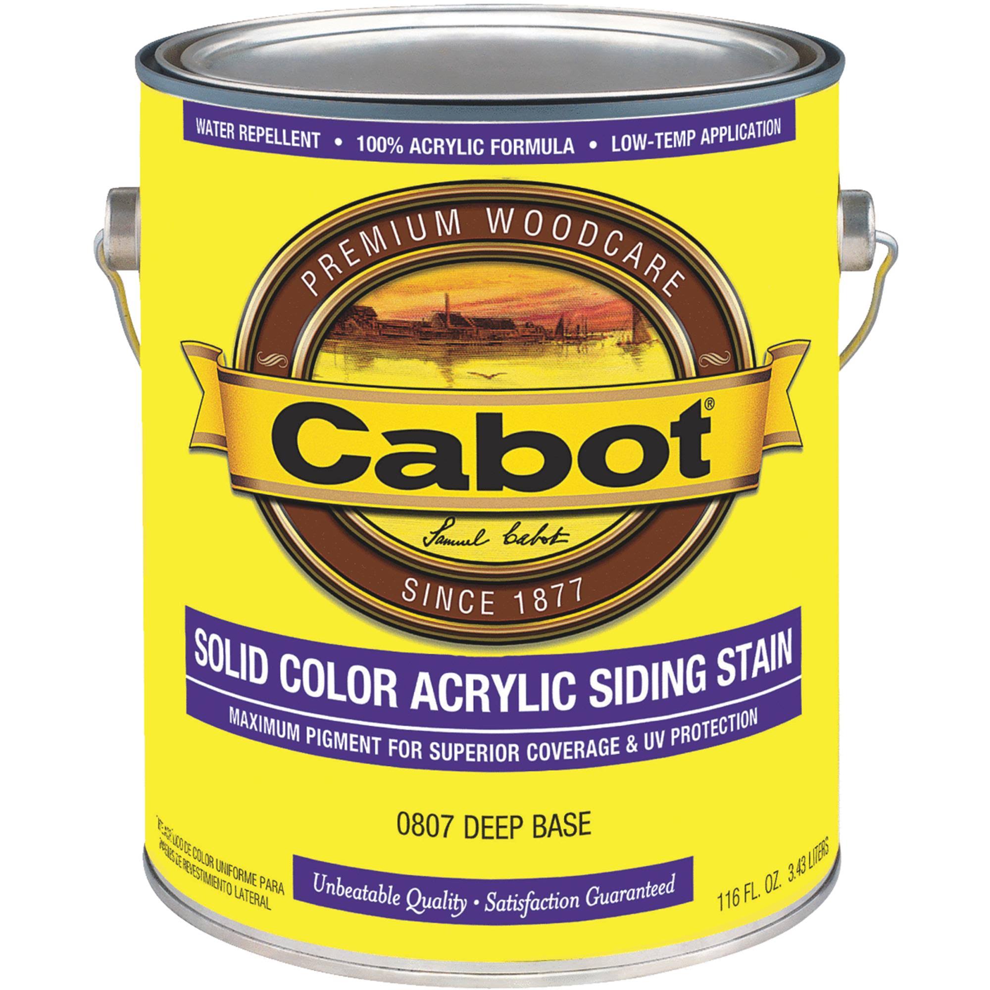 Cabot 01-0807 Solid Color Acrylic Siding Stain, 1 Gallon, Deep Base