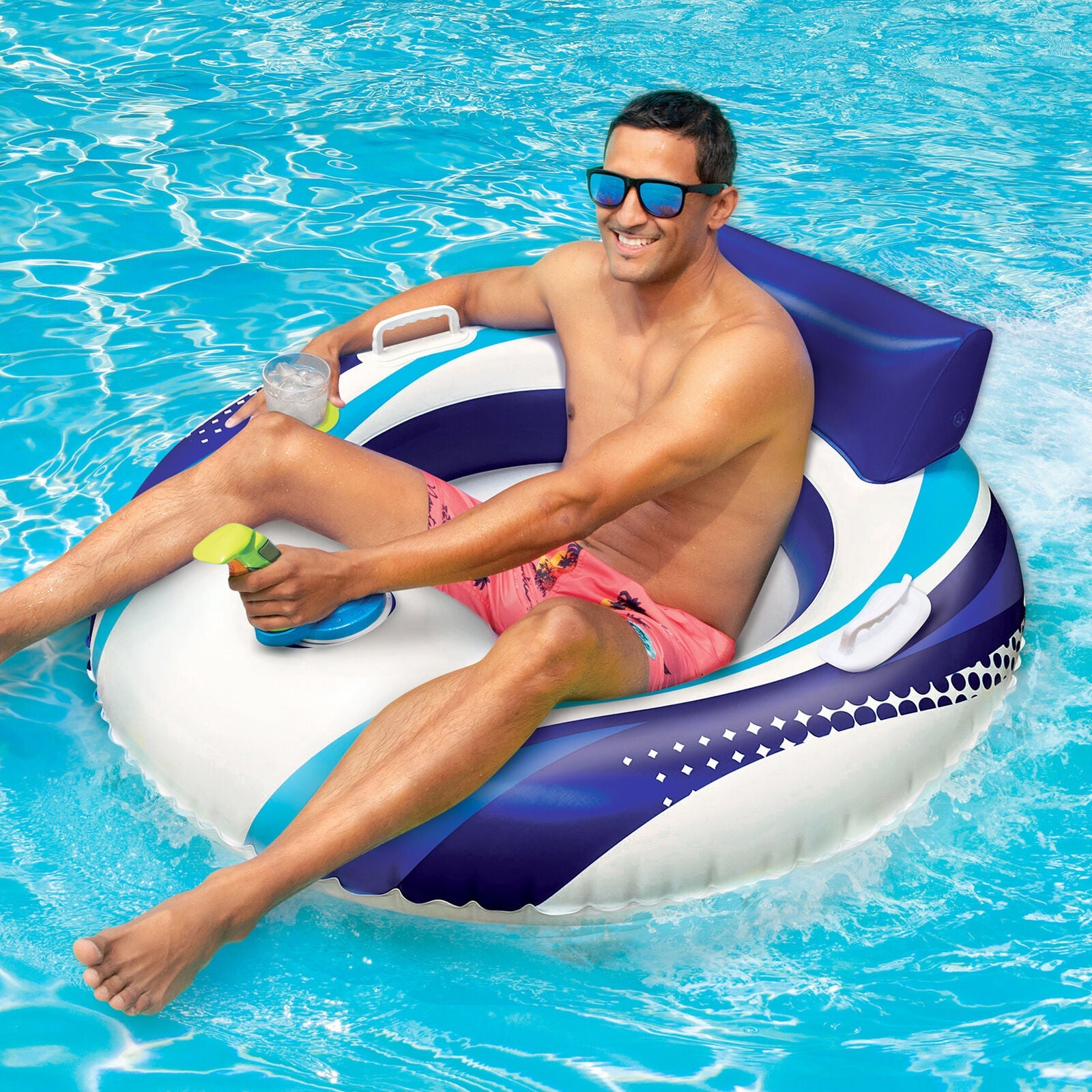 Large Motorized Inflatable Floating Pool Chair Tube Lounger