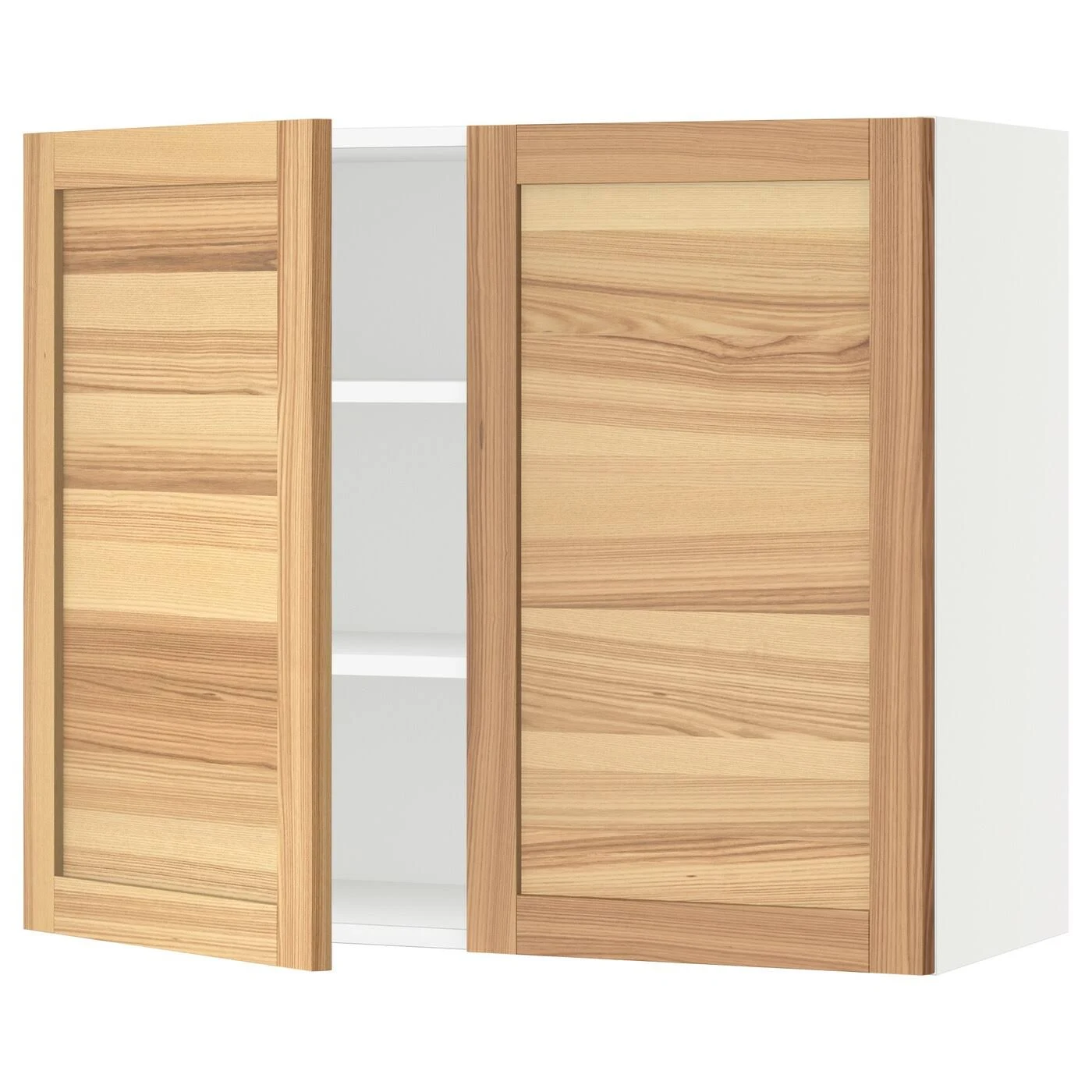 IKEA - SEKTION Wall Cabinet with 2 Doors, white/Torhamn Ash, 36x15x30