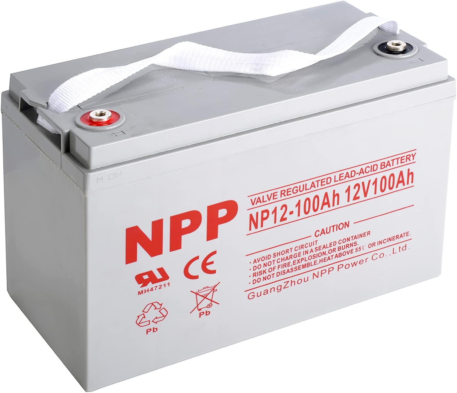 NP12-100Ah Rechargeable AGM 12V 100Ah Deep Cycle Battery for Solar, Wind, RV, Marine, Camping, Wheelchair, Trolling Motor and Off Grid Applications
