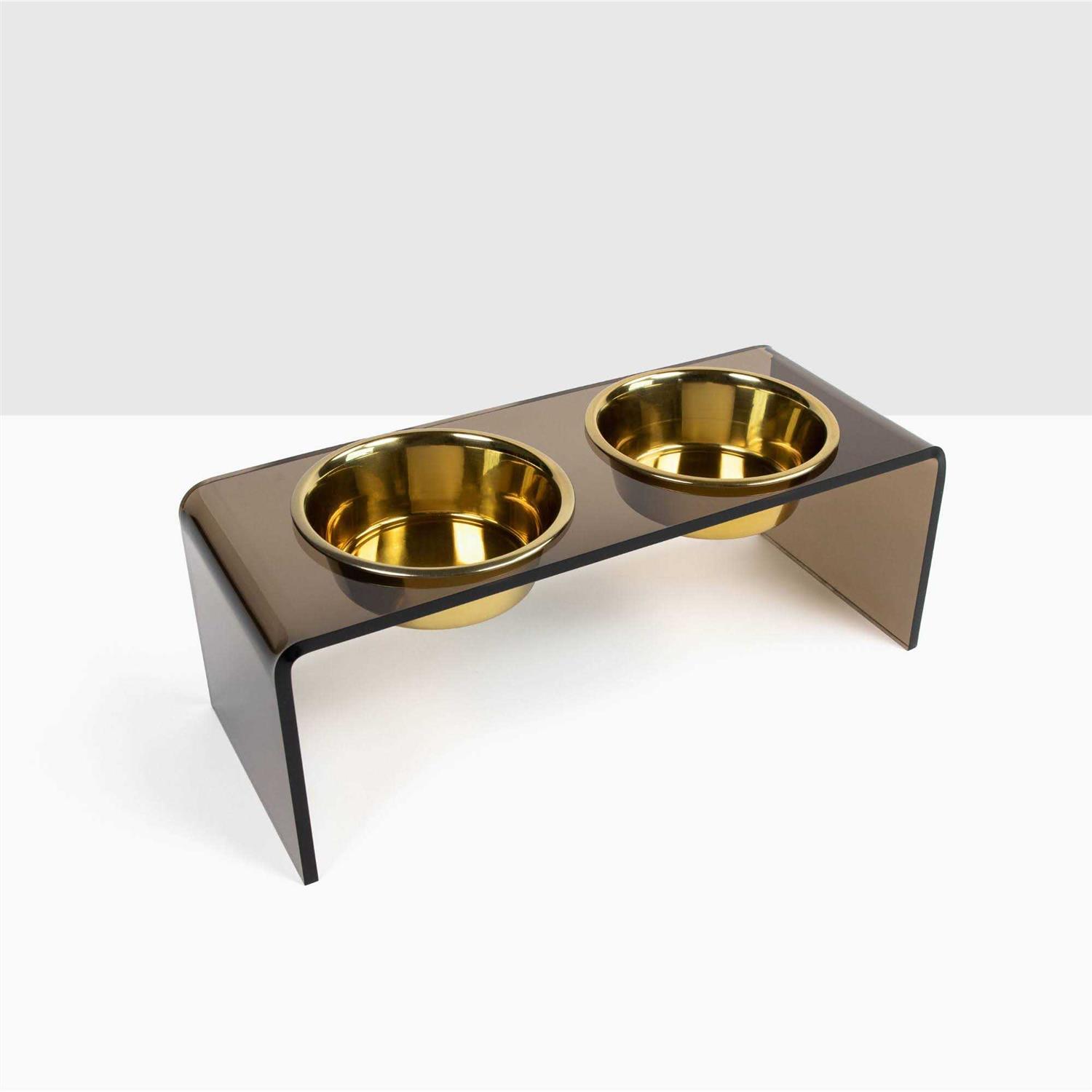 Acrylic Double Bowl Elevated Pet Feeder Hiddin - Pet Supplies online store