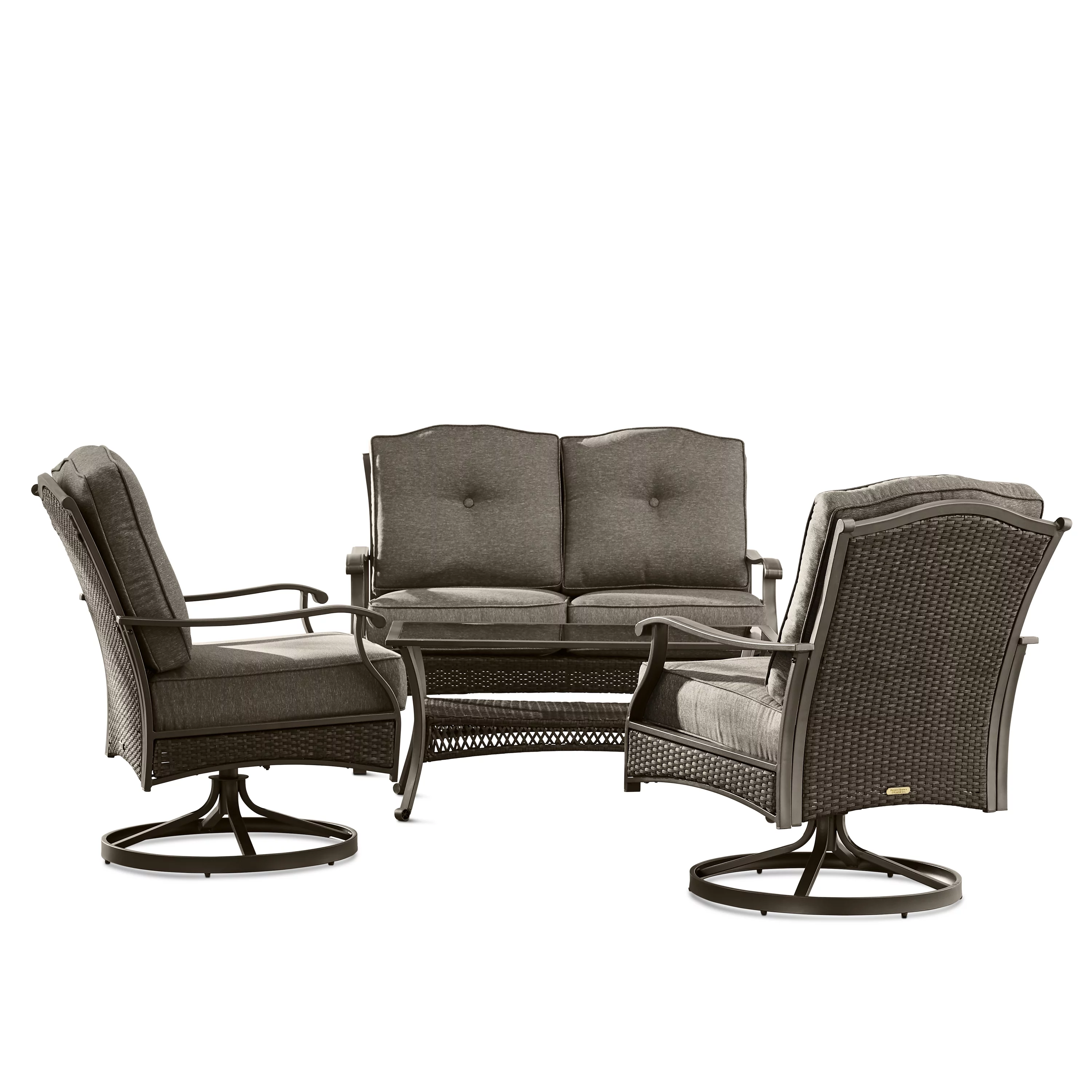 Better Homes & Gardens Providence 4-Piece Conversation Set, Gray - Curated Treasures Market