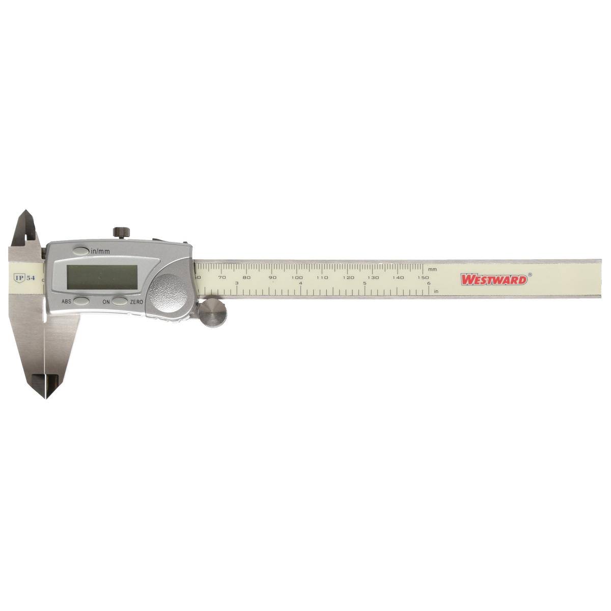 Westward 2za60 Digital Caliper,0-6 In,Oil Resistant