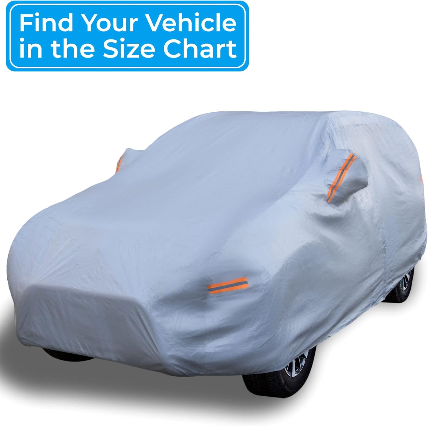 EzyShade 10-Layer Waterproof Car Cover. See Vehicle Size-Chart for Accurate Fit. All Weather Full Exterior Outdoor Covers for SUV MPV Jeep. Sun UV