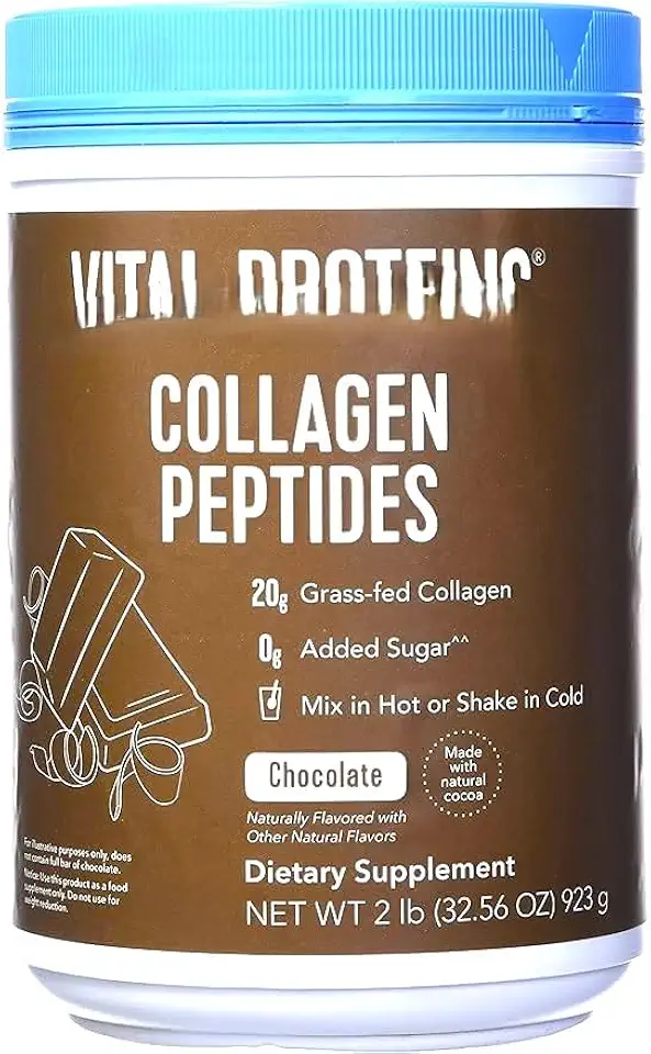 Chocolate Protein Collagen Peptides, Pasture Raised, Grass Fed, Paleo Friendly, Gluten/Zero Sugar Dairy Free, 32 OZ - Kansas Nuitrition - HNZSDS