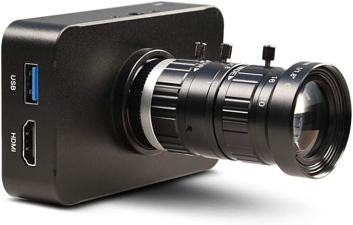MOKOSE 12MP HDMI Camera 1080P USB HD Streaming Webcam, Recording 4K@30FPS Industry C/CS-Mount Camera with 3.2mm No Distortion Manual Lens