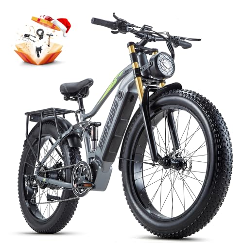1000W/2000W Daul Motor Adults Electric Bike, 120Miles & 48V 30Ah LG Cell Battery, 26''x4.0 Inch Fat Tire Ebike